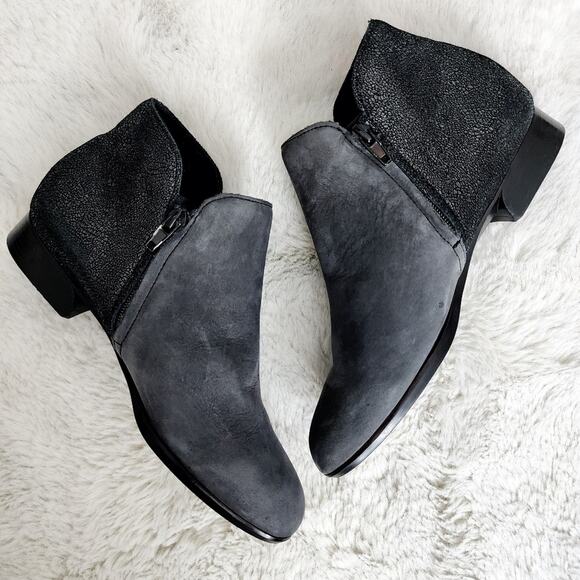 MUNRO Averee Double Zipper Ankle Boot | Grey Nubuck Suede Leather | Size 7.5 - Picture 8 of 12
